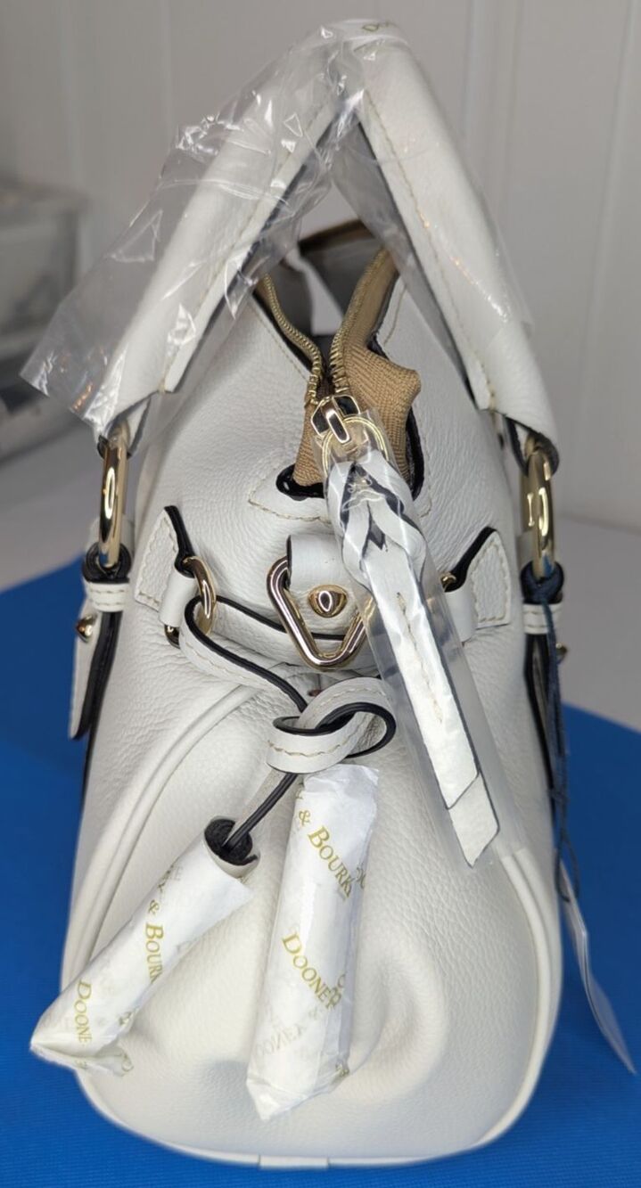 Dooney & Bourke Pebbled Leather Sorrento Satchel 30 with Pocket - Off White, NWT - Picture 3 of 12